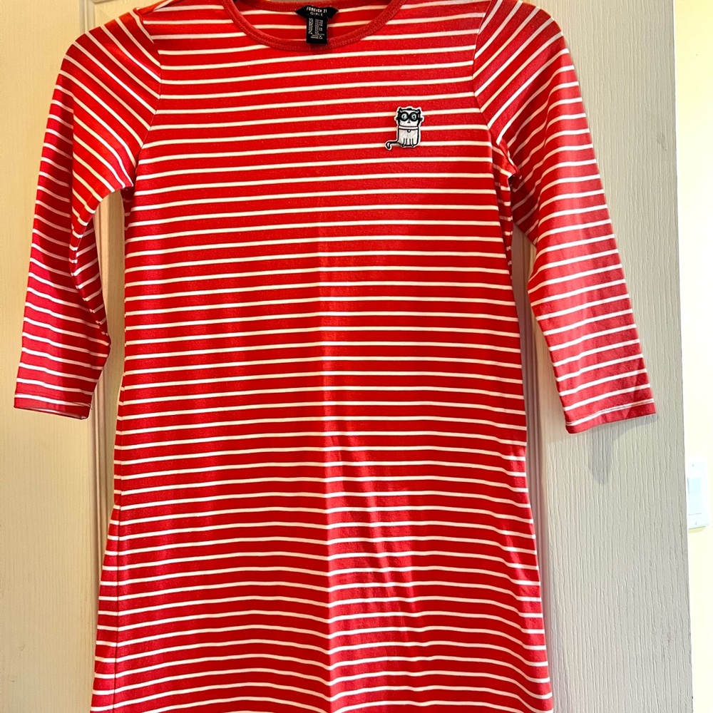 Forever21 Girl’s Size 14 Striped Cat Dress